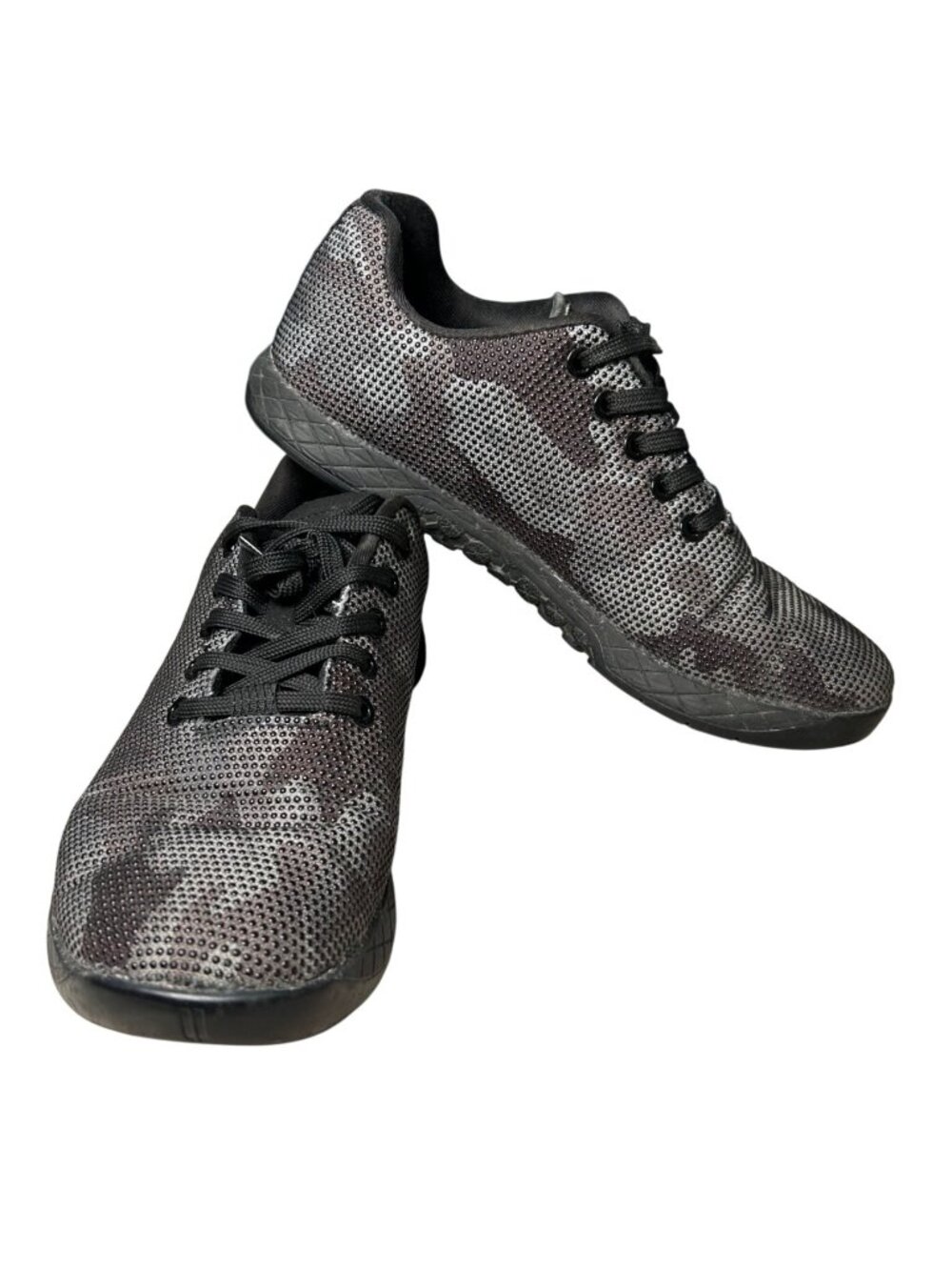 NOBULL Black Camo Mesh Sneakers Mens 7.5 Womens 9 Lightweight Athletic Training